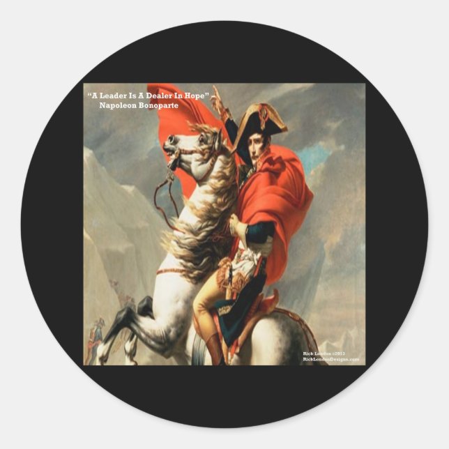 Adesivo Redondo Citação Napoleon & "Leader" (Frente)