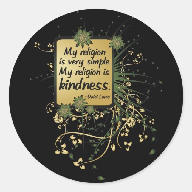 Adesivo Redondo Citação religiosa do Dalai Lama (Frente)