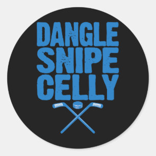 Adesivo Redondo Citação Retro Dangle Snipe Celly - Jogador de Hóqu