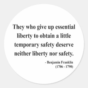 Adesivo Redondo Citações 1a de Ben Franklin