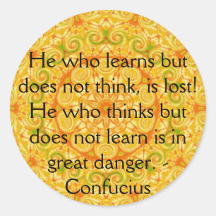 Adesivo Redondo Citações de Confucius - sabedoria wearable