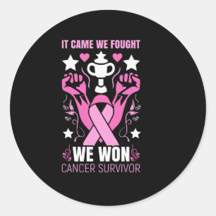 Adesivo Redondo citações de conscientização do cancer da mama