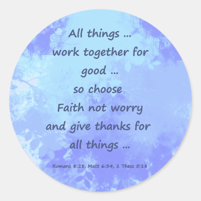 Adesivo Redondo Citações de Escrituras de Bíblia Inspiracional (Frente)