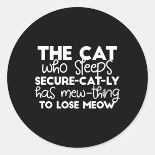 Adesivo Redondo citações engraçadas de gatos-dormindo