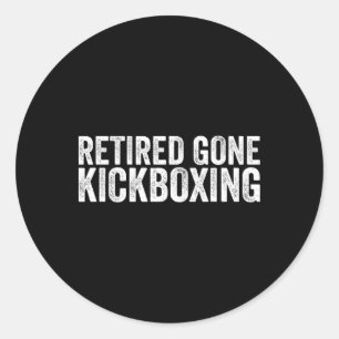Adesivo Redondo Citações engraçadas de quem ama Kickboxing Muay Th