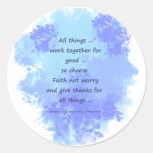 Adesivo Redondo Citações inspiradas da escritura da bíblia