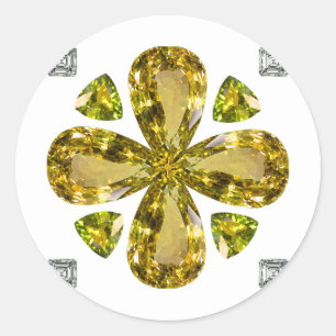 Adesivo Redondo Citrine Clover