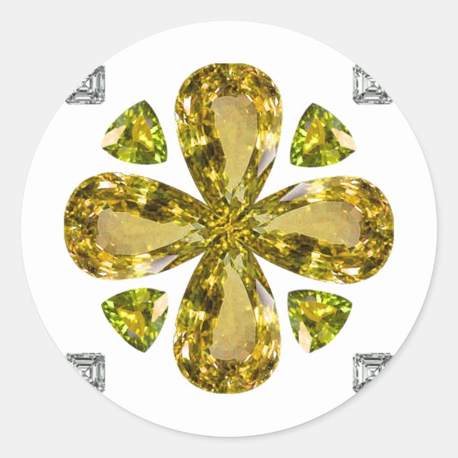Adesivo Redondo Citrine Clover (Frente)
