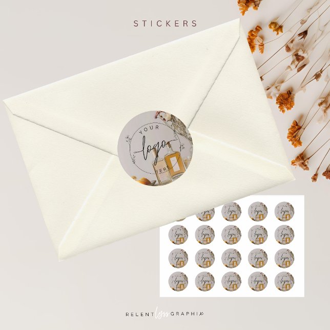 Adesivo Redondo Citrino | Coquetéis | Boho Flowers (Criador carregado)