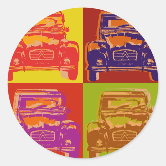 Adesivo Redondo Citroen 2CV 1 (Frente)