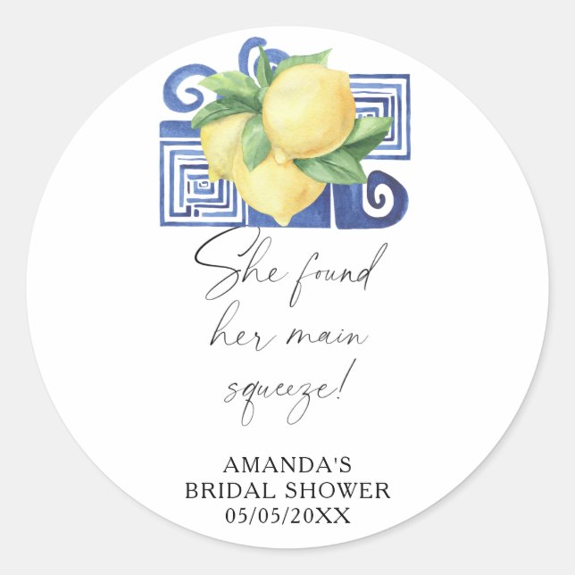 Adesivo Redondo Citrus Limão - Ela encontrou seu grande amor (Frente)