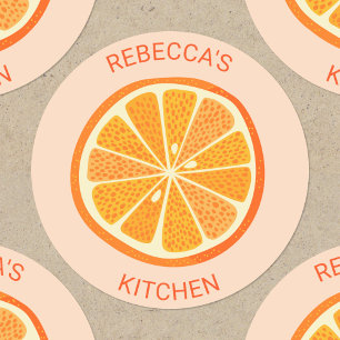 Adesivo Redondo Citrus Orange Personalizado