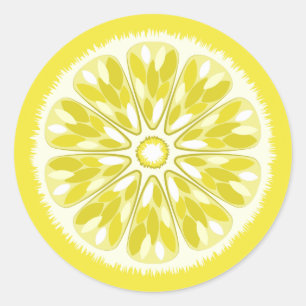 Adesivo Redondo Citrus Slices Yellow Lemon