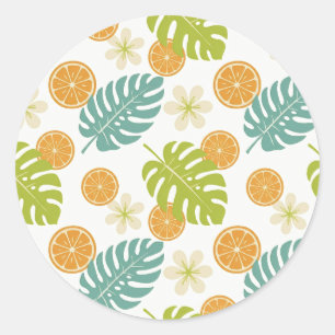 Adesivo Redondo Citrus Tropical