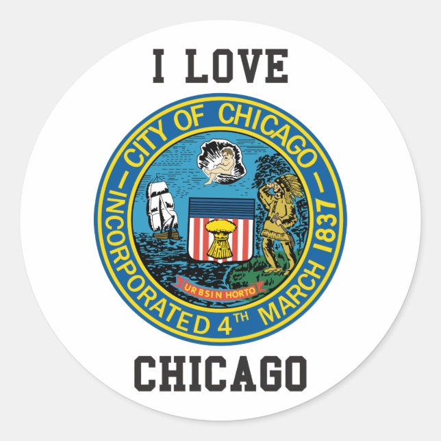 Adesivo Redondo City of Chicago Seal (Frente)