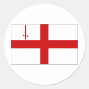 Adesivo Redondo City of London Flag do Reino Unido