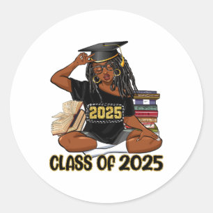 Adesivo Redondo Cl De 2025 African American Girl Gradu