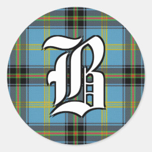Adesivo Redondo Clã Clã Bell Tartan Monograma