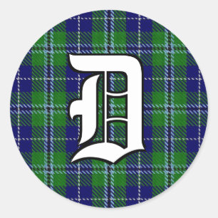 Adesivo Redondo Clã Clã Douglas Tartan Monograma