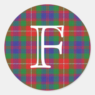 Adesivo Redondo Clã escocês Fraser do Tartan de Lovat com