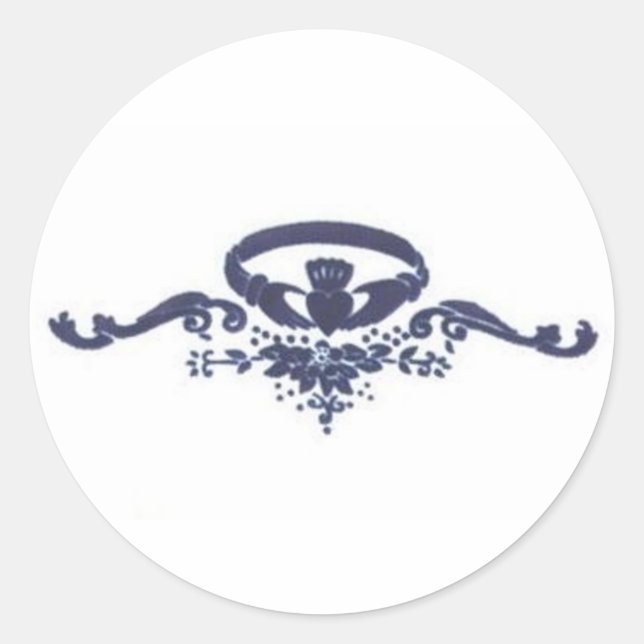 Adesivo Redondo Claddagh Sticker (Frente)
