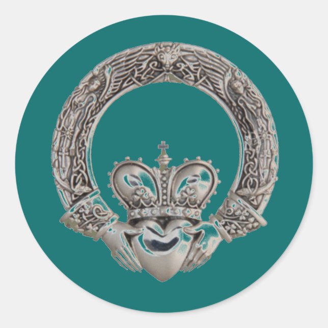 Adesivo Redondo Claddagh Stickers (Frente)
