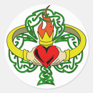 Adesivo Redondo Claddaugh Sticker