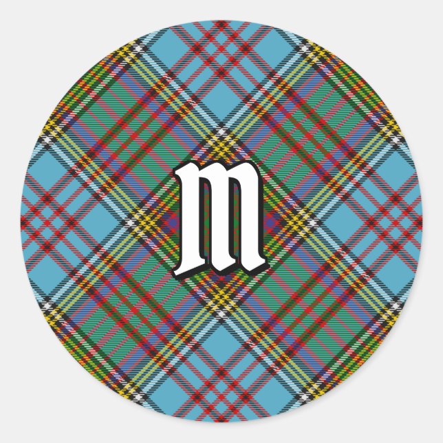 Adesivo Redondo Clan Anderson Tartan Classic Round Sticker (Frente)