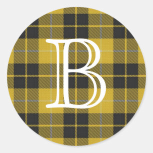 Adesivo Redondo Clan Barclay Tartan Escocês Com Monograma