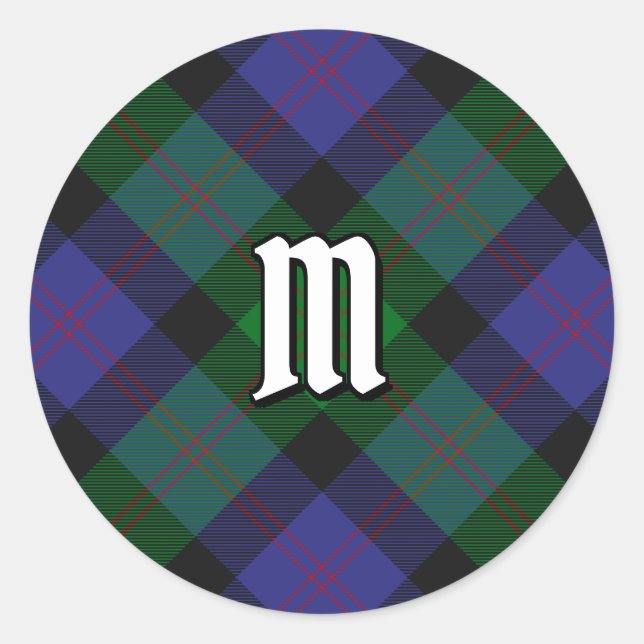 Adesivo Redondo Clan Blair Tartan Classic Round Sticker (Frente)