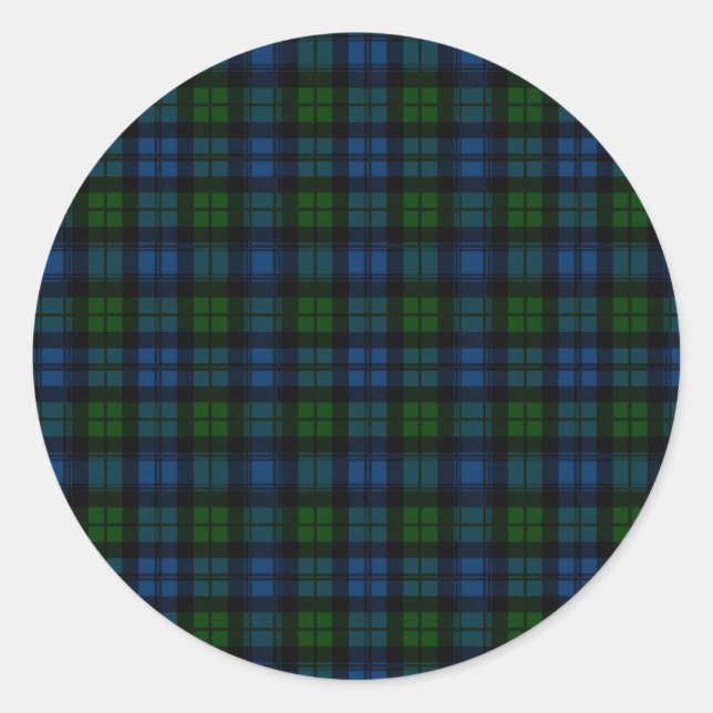 Adesivo Redondo Clan Campbell Militar Tartan (Frente)