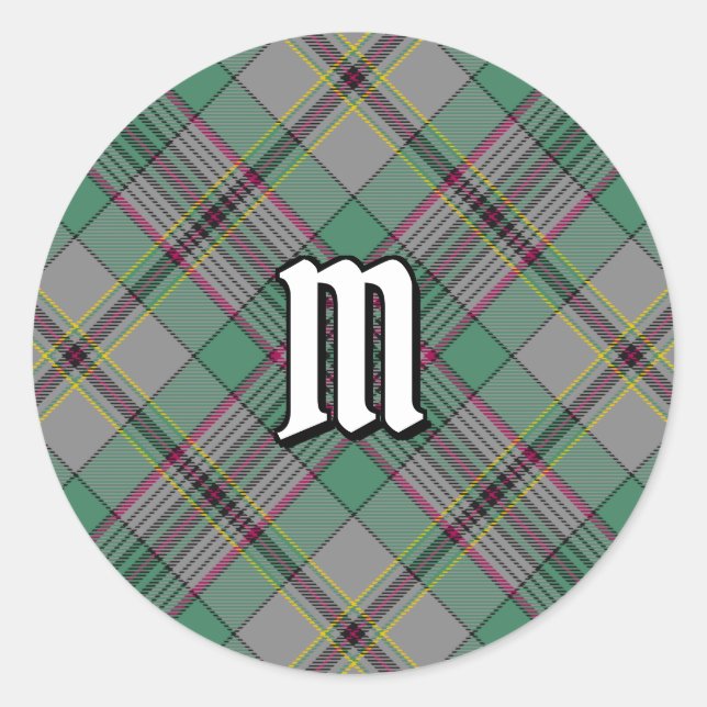 Adesivo Redondo Clan Craig Tartan Classic Round Sticker (Frente)