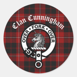 Adesivo Redondo Clan Cunningham Crachá & Tartan
