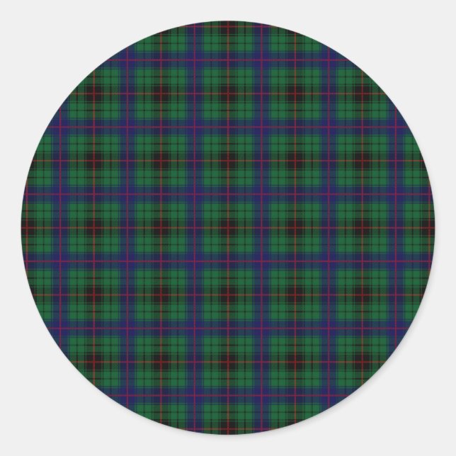 Adesivo Redondo Clan Davidson Tartan (Frente)