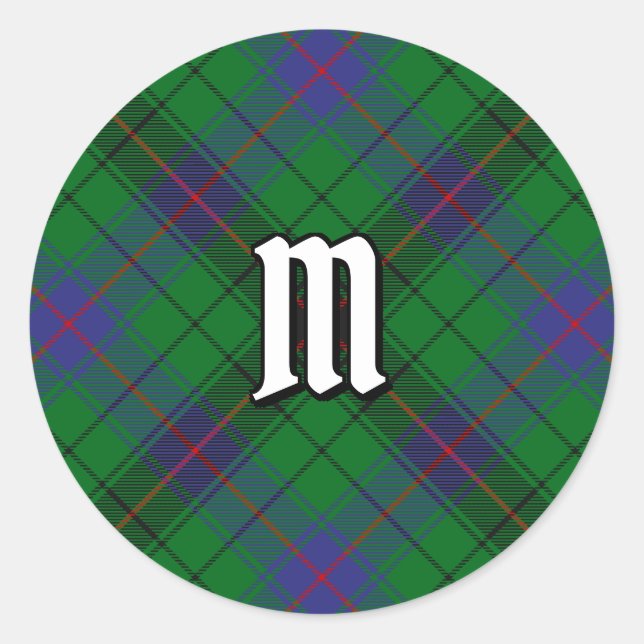 Adesivo Redondo Clan Davidson Tartan (Frente)