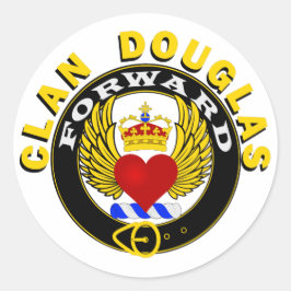 Adesivo Redondo Clan Douglas Winged Heart "FORWARD" Sticker