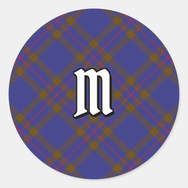 Adesivo Redondo Clan Elliot Modern Tartan Classic Round Sticker (Frente)
