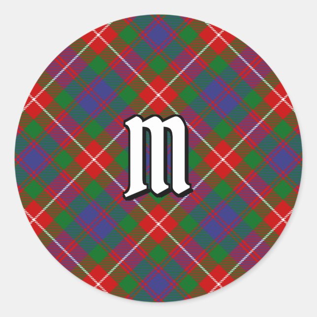 Adesivo Redondo Clan Fraser de Lovat Tartan (Frente)