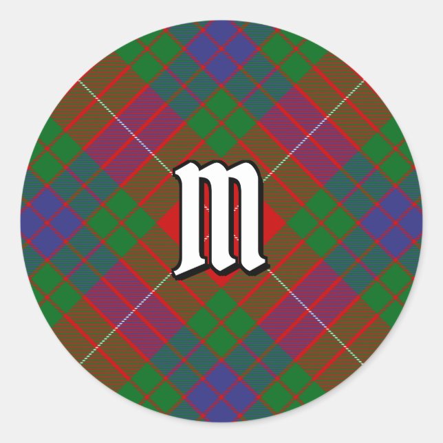 Adesivo Redondo Clan Fraser Tartan Classic Round Sticker (Frente)