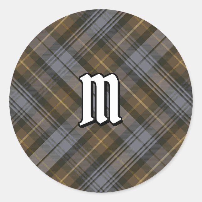 Adesivo Redondo Clan Gordon Weathered Tartan Classic Round Sticker (Frente)