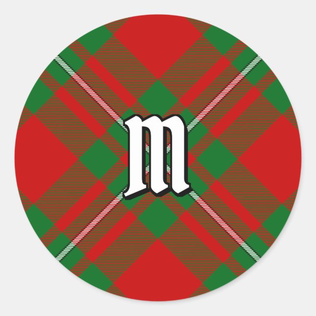 Adesivo Redondo Clan Gregor Tartan Clássico Round Sticker (Frente)