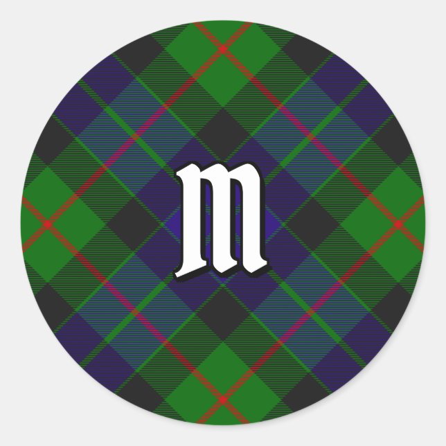 Adesivo Redondo Clan Gunn Tartan Classic Round Sticker (Frente)