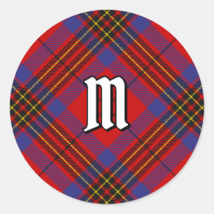 Adesivo Redondo Clan Leslie Red Tartan