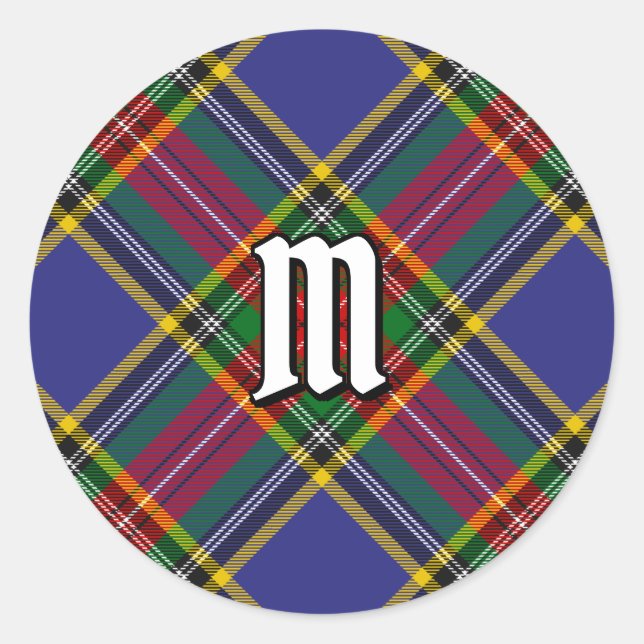 Adesivo Redondo Clan MacBeth Tartan Classic Round Sticker (Frente)