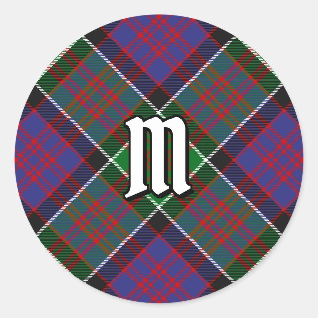 Adesivo Redondo Clan MacDonald do Clanranald Tartan (Frente)