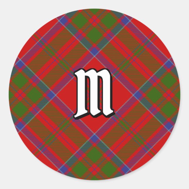 Adesivo Redondo Clan MacDonald do Keppoch Tartan (Frente)