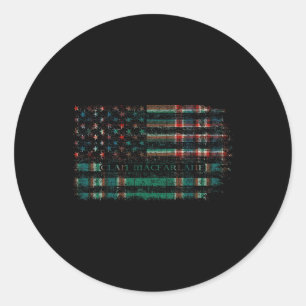 Adesivo Redondo Clan Macfarlane Caça Escocesa De Tartan Us Flag Sc
