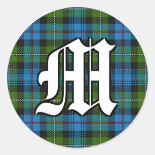 Adesivo Redondo Clan MacKenzie Tartan Monograma Clássico