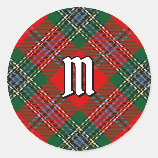 Adesivo Redondo Clan MacLean Tartan (Frente)