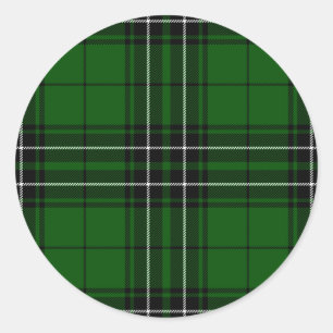 Adesivo Redondo Clan MacLean Tartan verde e negro escocês
